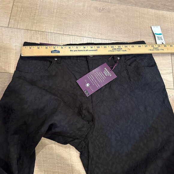 GLORIA VANDERBILT WOMENS NEW LACE BLACK PANTS SIZE 16 AMANDA - Picture 3 of 13